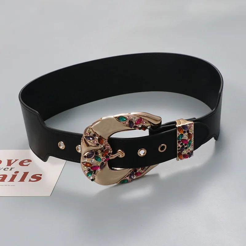 Ceinture Large Strass Femme