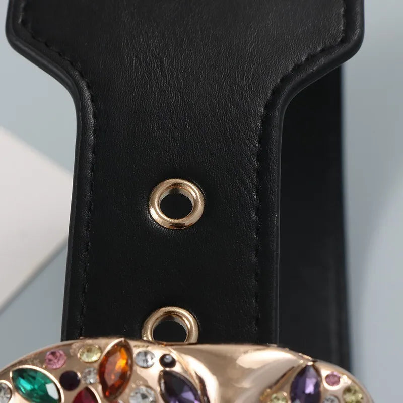 Ceinture Large Strass Femme