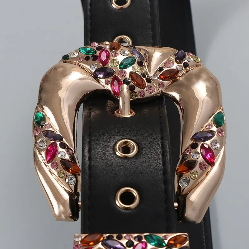 Ceinture Large Strass Femme