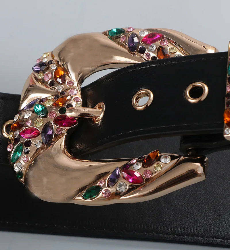 Ceinture Large Strass Femme