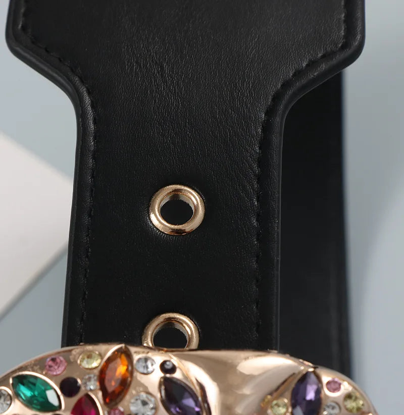 Ceinture Large Strass Femme