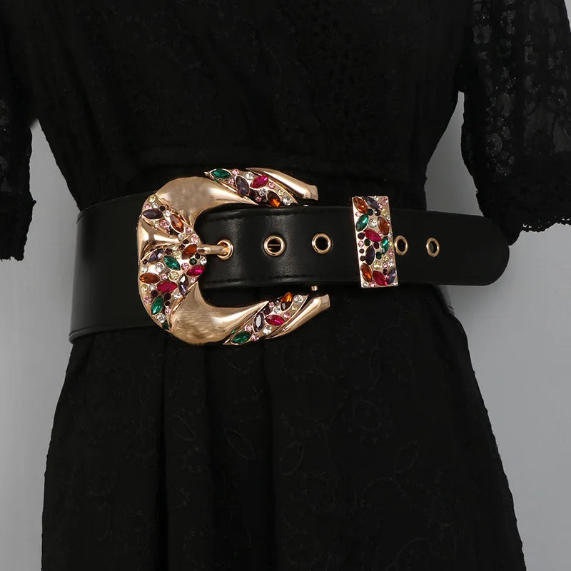 Ceinture Large Strass Femme