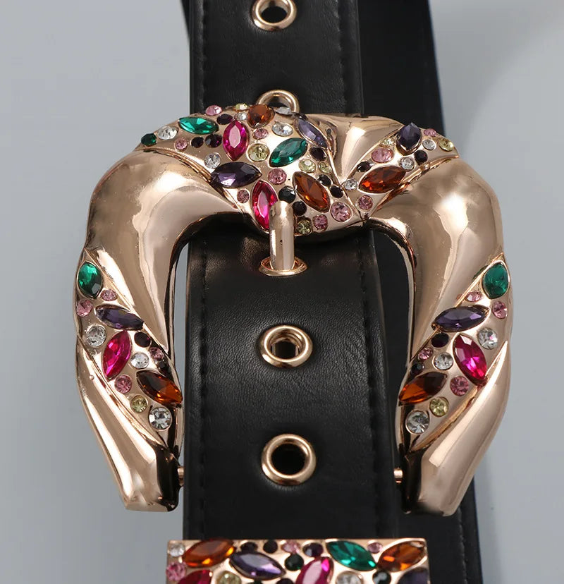 Ceinture Large Strass Femme